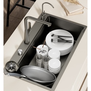Luxurious 304 stainless steel sink <b>large</b> single-slot kitchen left drainage sink sink vegetable basin - Product Image 5