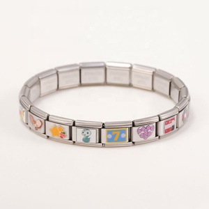 Nuevo Charm Italiano Dream Lucky Enjoy King Princess, Unisex, 9mm, Acero Inoxidable, Chapado en Oro de 18K, Cristal, Diamantes de Imitación, Geométrico - Product Image 4