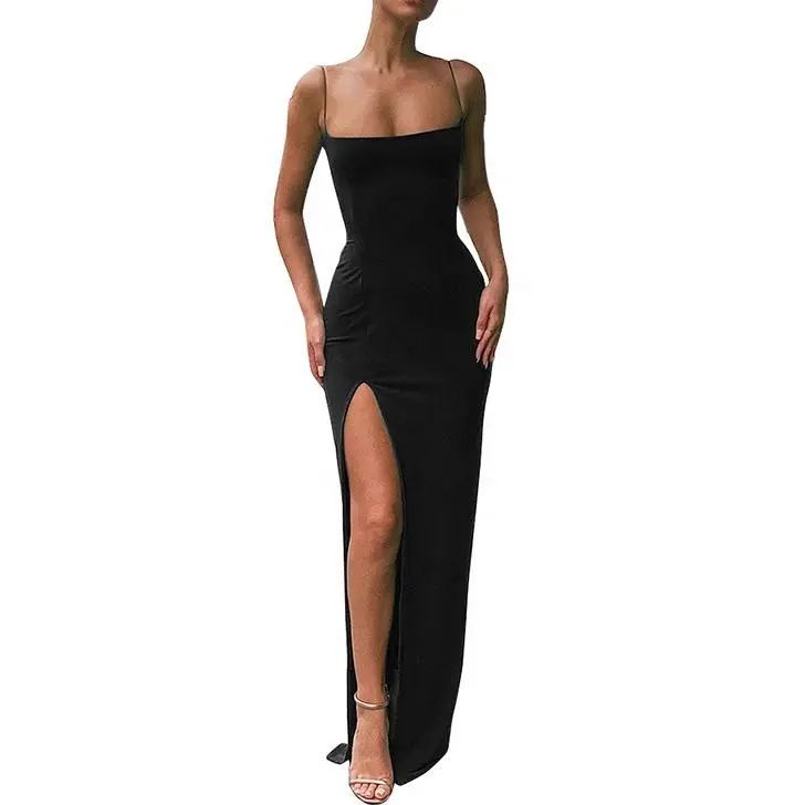 पार्टी क्लब वैलेंटाइन्स पोशाक के लिए महिलाओं के फैशन Cami ड्रेस ग्रीष्मकालीन स्प्लिट बिना आस्तीन Bodycon Stretchy कॉकटेल जा रहा रात बाहर पोशाक