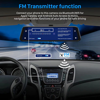 9.66 pouces double objectif IPS écran tableau de bord Dash Cam commande en gros Android Auto avec miroir lien commande interactive vocale pour Carplay
