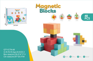 ELI TOYS Factory Jouet éducatif Blocs <span class=keywords><strong>de</strong></span> <span class=keywords><strong>construction</strong></span> magnétiques <span class=keywords><strong>de</strong></span> couleur unie 2,5 cm Ensemble <span class=keywords><strong>de</strong></span> <span class=keywords><strong>construction</strong></span> 3D avec blocs en plastique pour enfant - Product Image 4