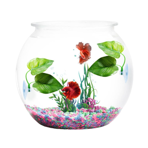 Modern Double-Layer Plastic <span class=keywords><strong>Betta</strong></span> Leaf Square Aquarium Decor Sucker-Fixed Cilindro para <span class=keywords><strong>Fish</strong></span> Living Square Aquarium Acessórios - Product Image 2