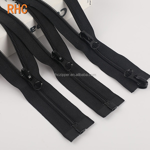Fermetures en nylon RHC # 8 # 5 # 3 fermetures éclair en nylon à glissière <span class=keywords><strong>double</strong></span> personnalisées, <span class=keywords><strong>fermeture</strong></span> éclair en nylon à extrémité ouverte pour veste, manteau - Product Image 3