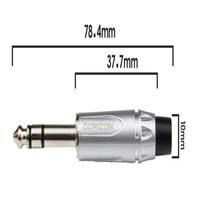Connecteur audio jack mono TS 6,35 mm (1/4 pouce) avec coque argentée à souder pour réparation de câble de guitare/instrument