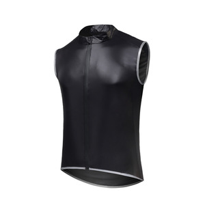 Hot Sale Solid Color Unisex Neon <b>Stand</b> Collar Full Zip Sleeveless Vest With Arc Hem for Outdoor <b>Cycling</b> Fitness Night Riding - Product Image 4