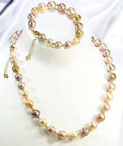 FEIRUN 9-10mm edison barroco AA + color mezclado natural perla nupcial conjunto de joyas de plata 925 - Product Image 5