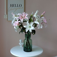 Fleurs décoratives de haute qualité pour la maison, fleurs artificielles au toucher réel, lys en PU pour mariage et décoration de la maison
