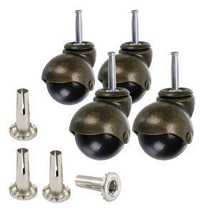 2 Inch Ball Caster Stem Sockets Caster Wheel <span class=keywords><strong>Vintage</strong></span> Antique Swivel Caster for Furniture Sofa Wood Chair Cabinet - Product Image 2