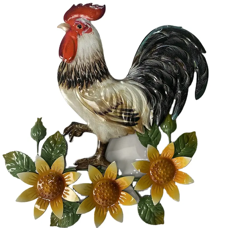 3D iron metal rooster Sculptures kitchen Decoration Hanging wall Art metal art wall decor