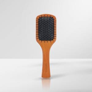 Missha Compact Oval <b>Wooden</b> Cushion <b>Hair</b> <b>Brush</b> Medium Ionic Styling Custom Logo Bamboo Laser Features for Salon <b>Hair</b> Extensions - Product Image 1