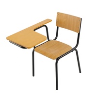 Chaise d'étudiant en contreplaqué avec tablette d'écriture, chaise de formation en bois avec tablette intégrée, chaise d'école