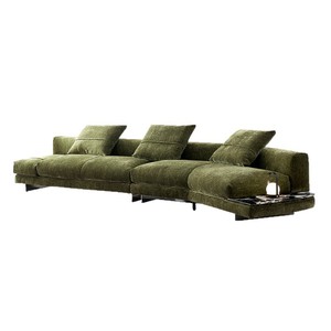 Sofá Esquinero de Tela Chenille Curvo Skyline de Diseño Minimalista Italiano, Cojín Suave para Sala de Estar, Muebles para el Hogar - Product Image 4