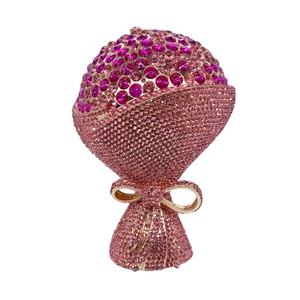 Sac de soirée pour femme, motif floral exquis, orné de strass et de fausses pierres, idéal pour mariage et fiançailles - Product Image 2