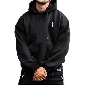 Sudadera con Capucha Personalizada para Hombre, Sudadera de Punto de Manga Larga con Bolsillo y Diseño de Hombros Caídos - Product Image 2