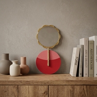 Miroir de table pliable en métal de style princesse européenne vintage avec poignée, miroir de maquillage compact portable pour coiffeuse et voyage