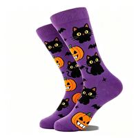 Chaussettes fantaisie amusantes pour Halloween, motif fantôme, citrouille, chauve-souris, sorcière, en coton, pour les fêtes, pour hommes