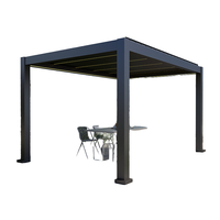 Pergola motorisée en aluminium avec toit à lames orientables, finition thermolaquée, gazebo rectangulaire pour patio extérieur, jardin, cour, ombrage