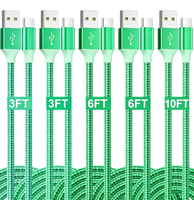 Câbles USB en nylon tressé 1M 2M 3M 2.4A 3A à chargement rapide pour téléphone, vente en gros, pas cher, avec logo OEM
