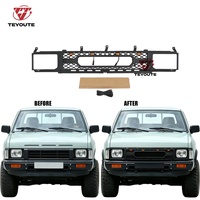 Grille avant noire ABS modifiée et améliorée TEYOUTE avec lumière ambre, compatible avec NISSAN D21 Pickup 1988-1989