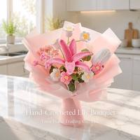 Petit bouquet de roses tricotées à la main BH, fleurs artificielles prêtes à l'emploi pour la Saint-Valentin, les anniversaires, les fêtes, pour exprimer vos sentiments