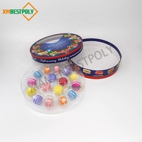 Set di Scatole Regalo in Cartone Rotonde Personalizzate per Natale con Finestra Trasparente, Confezione di Lusso da 16 Pezzi per Dessert, Biscotti e Baklava