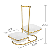 TIANXING Ensemble de Service de Buffet de Luxe Accessoires de Cuisine Acier Inoxydable Doré avec Support de Cuillère de Service Louche à Soupe et Bol