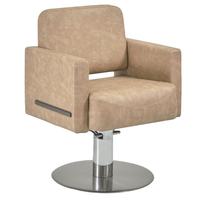Fauteuil de Barbier Ergonomique en Cuir Marron Chocolat au Design Moderne pour Salons et Espaces de Loisirs