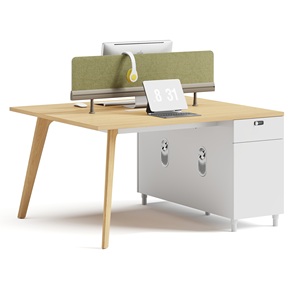 Modern Wooden Computer Office <b>Desk</b> with Partition for 2-8 Persons White Ash MDF Commercial <b>Workstation</b> - Product Image 1