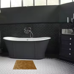 CF BBM006 Alfombrilla <span class=keywords><strong>enrollable</strong></span> de madera de bambú natural para baño Fácil de limpiar Alfombras de baño largas y grandes Alfombrilla con antideslizante - Product Image 5