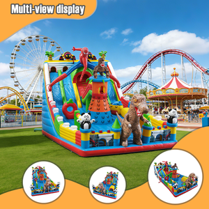 Parc de dinosaures gonflable Jurassic Adventure avec structure en PVC et installation facile pour les terrains de jeux commerciaux - Product Image 3