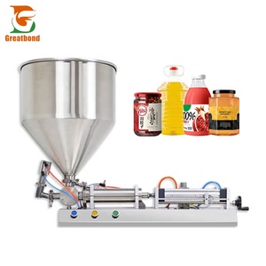 Machine de remplissage pneumatique à grande vitesse pour liquides, pâtes et liquides en vrac (beurre de cacahuète, lait, boissons, pâte de tomate) en sachets plastiques - Product Image 1
