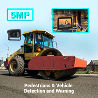 Cámara de Red de Alta Definición STONKAM 5MP 1080P IP69K, Resistente al Agua y a Impactos, con Advertencia de Seguridad para Excavadoras y Cargadoras de Ruedas