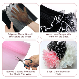Hot Selling Frilly Bouquet Packaging Mesh Fixed Mesh Waterproof Diy Bouquet with Pearl Gauze - Product Image 2