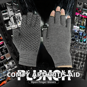 Gants de compression confortables sans doigts, design économique, soutien pour les mains atteintes d'arthrite, tissu en coton respirant et évacuant l'humidité, ajustement confortable - Product Image 2