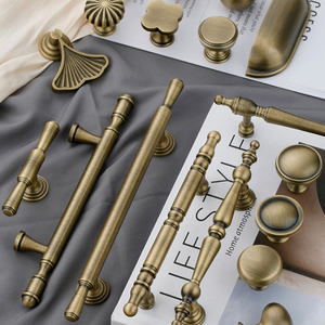 Classico <span class=keywords><strong>Vintage</strong></span> antico bronzo ottone solido maniglia armadio da cucina cassetto <span class=keywords><strong>maniglie</strong></span> e pomelli per mobili - Product Image 2