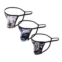 Sous-vêtements en polyester de haute qualité, prix d'usine, string pour hommes, impression personnalisée, strings et g-strings