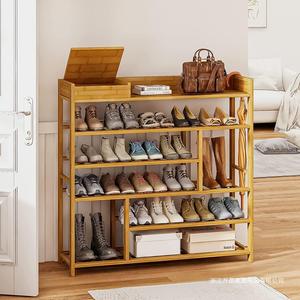 Bamboo <b>Shoe</b> <b>Rack</b> 100.8x29.5x99.8cm With Shelves <b>Storage</b> Living Room Furniture Minimalist Modern Design Freestanding - Product Image 1