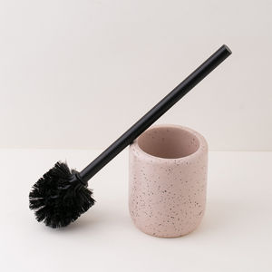 Ceramic Flesh Pink Low-Profile Bathroom Set Soap <strong>Dispenser</strong> and Soap Dish Best Match Toilet Brush <strong>Mouthwash</strong> Cups - Product Image 3