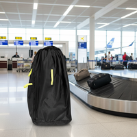 Sac de poussette extra large en nylon avec bretelles réglables, housse double pour poussette, capacité 36-55L, unisexe, pour voyage en avion et transport de jogger