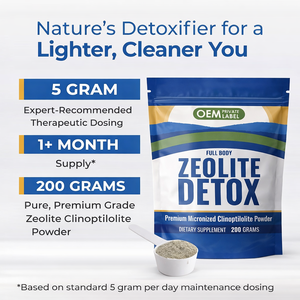 Polvere Detox alla Zeolite OEM, Clinoptilolite Naturale, Integratore Dietetico per Disintossicazione Completa del Corpo, Supporta Energia e Concentrazione per Adulti - Product Image 3