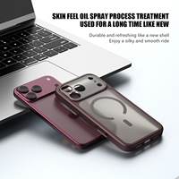 Étui magnétique effet peau avec protection d'écran surélevée et protection d'objectif, protection antichoc 1,2 mm aux quatre coins pour iPhone 18 Pro Max