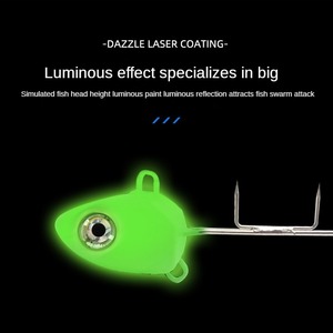 160g 200g 250g Hameçon métallique lumineux à double grappe, avec yeux lumineux pour appât, pour la pêche en bateau, la pêche à la traîne en mer et la pêche de nuit - Product Image 3