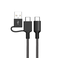 Câble USB A vers Type C vers Type C, cordon adaptateur de port extensible, câble de charge rapide, câble de données usb pour téléphone portable, offre spéciale