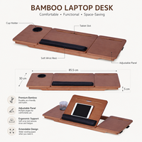 Support multifonction personnalisé pour iPad, téléphone, ordinateur portable, vente chaude, table d'appoint en bambou pour ordinateur portable