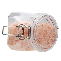 Pot à gommage corporel en métal avec fermeture à clé, forme sectorielle, transparent, 500 ml, huile de noix de coco et sucre brun, pour le bain et les soins du corps