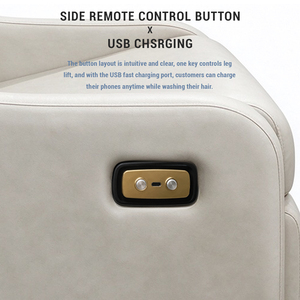 Fauteuil de lavage moderne inclinable pour salon - Station de lavage de cheveux avec cuvette en céramique, repose-pieds réglable et durable, lit de lavage - Product Image 3