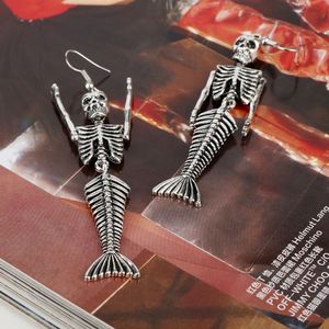 Pendientes Colgantes de Plata con Diseño de Esqueleto Retro 2022, Modernos, de Aleación, para Mujeres y Niñas, Joyería Divertida para Halloween - Product Image 3