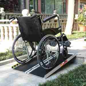 Aluminum Wheelchair <strong>Ramp</strong> with Non-Slip Surface, Carpeted Handicap Threshold <strong>Ramp</strong> for Home, Steps, Doorways, Stairs