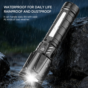 FX-900 Zoom Flashlight <b>LED</b> <b>Rechargeable</b> Waterproof Outdoor Portable USB Side <b>Light</b> Long Shot - Product Image 1