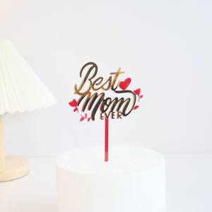 Décoration de gâteau en acrylique double couche pour la fête des mères, meilleure <span class=keywords><strong>maman</strong></span>, joyeux anniversaire <span class=keywords><strong>maman</strong></span> - Product Image 5